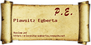Plavsitz Egberta névjegykártya